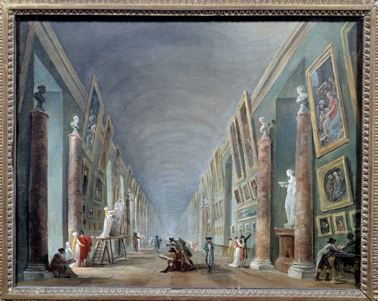 La grande galerie du Louvre بين 1801 و 1805 لوحة بواسطة Hubert Robert (1733-1808) صن. 0،37 x 0،46 Musee du Louvre، Paris - القاعة الكبرى لمتحف اللوفر بين 1801 و 1805. لوحة بواسطة Hubert Robert (1733-1808) ، 0.37 × 0.46. متحف اللوفر باريس بواسطة هوبير روبرت