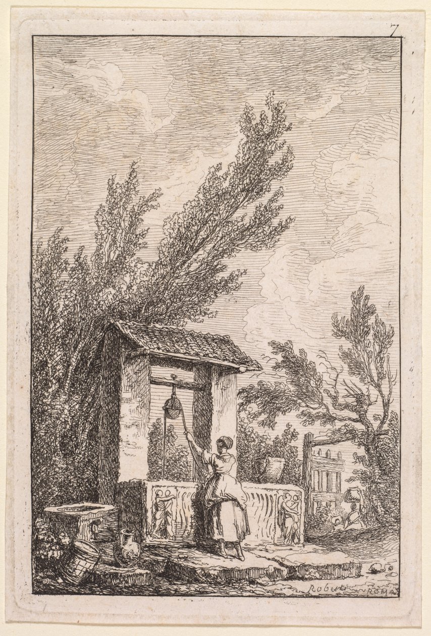 أمسيات روما: البئر ، 1763-1764. بواسطة هوبير روبرت