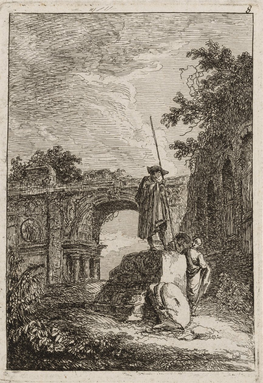اللوحة الثامنة من أمسيات روما ، 1763-1764 بواسطة هوبير روبرت