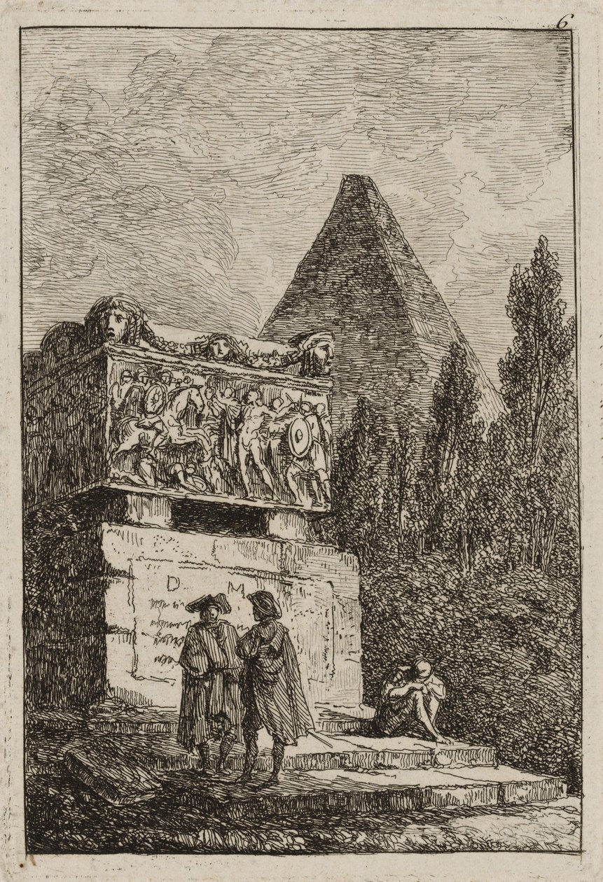 اللوحة السادسة من أمسيات روما ، 1763-1764 بواسطة هوبير روبرت