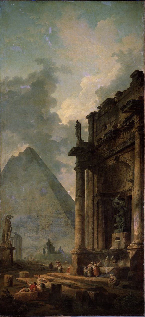 أطلال الهرم. لوحة لهوبير روبرت (1733-1808) ، زيت على قماش بواسطة هوبير روبرت