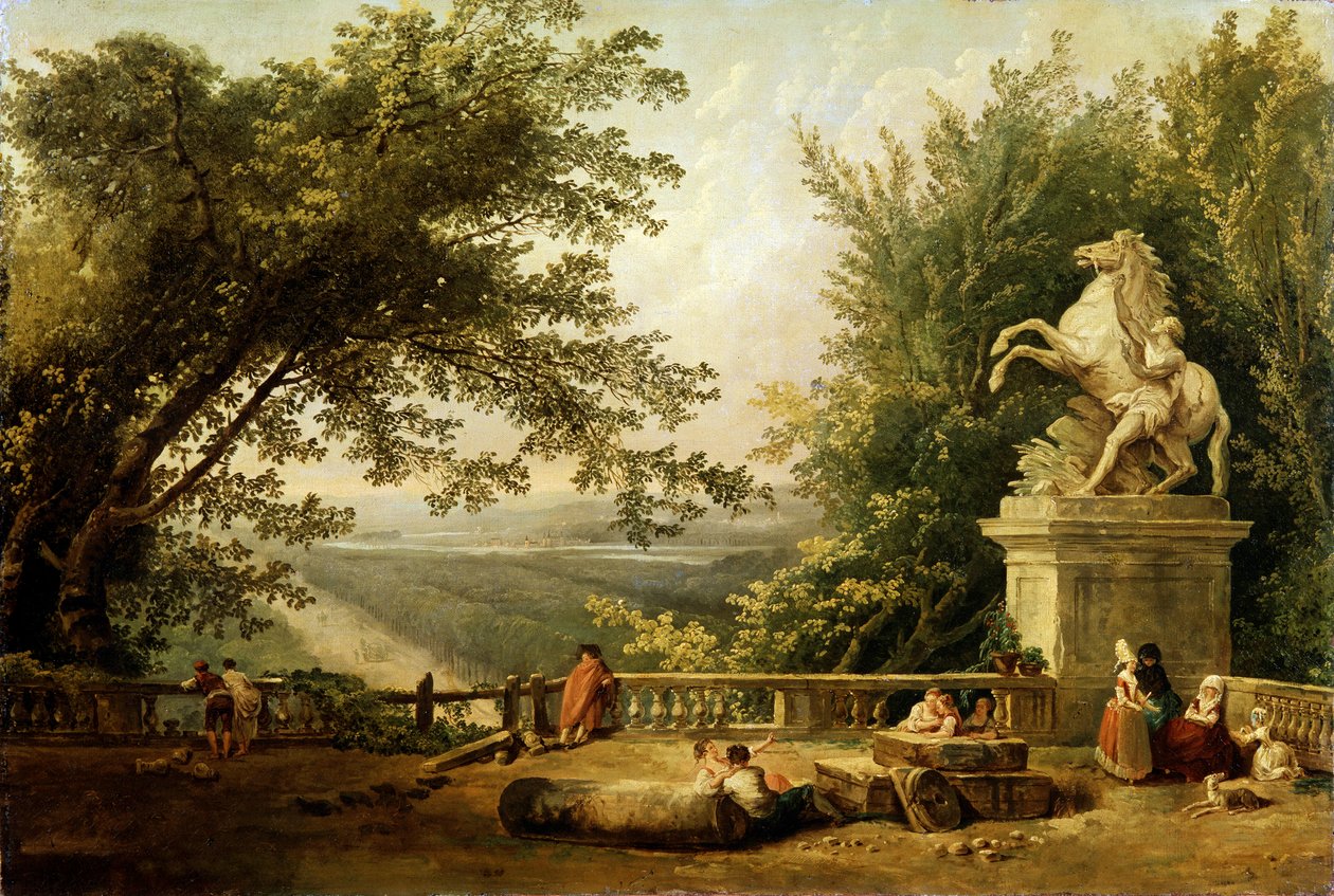 تيراس روين في حديقة ، c1780. بواسطة هوبير روبرت