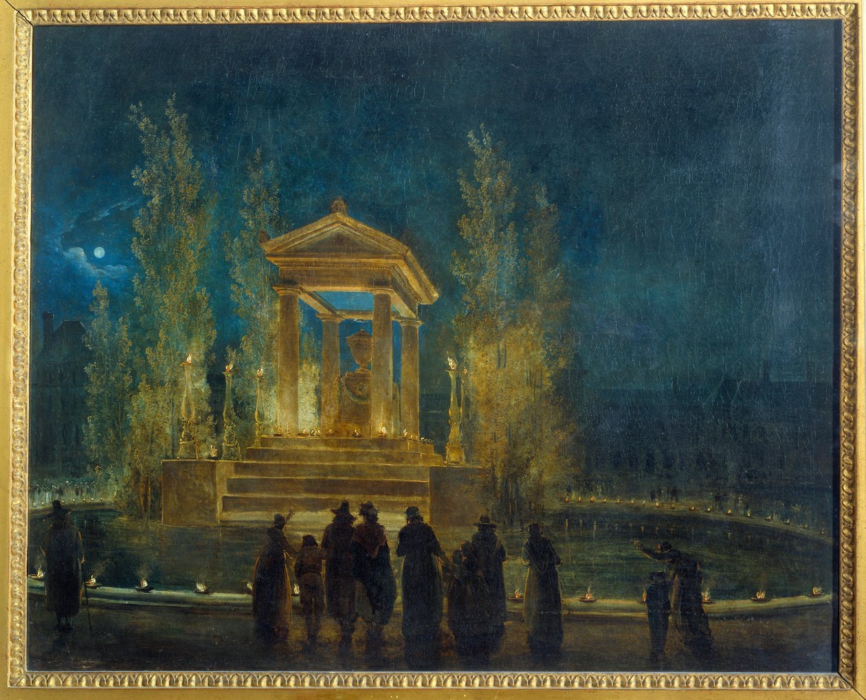ضريح جان جاك روسو المؤقت (1712-1778) في حوض التويلري قبل ترجمة رماده إلى لوحة البانثيون بواسطة هوبير روبرت (1733-1808) 1794 صن. 0،65x0،8 م باريس ، متحف كارنافالي بواسطة هوبير روبرت