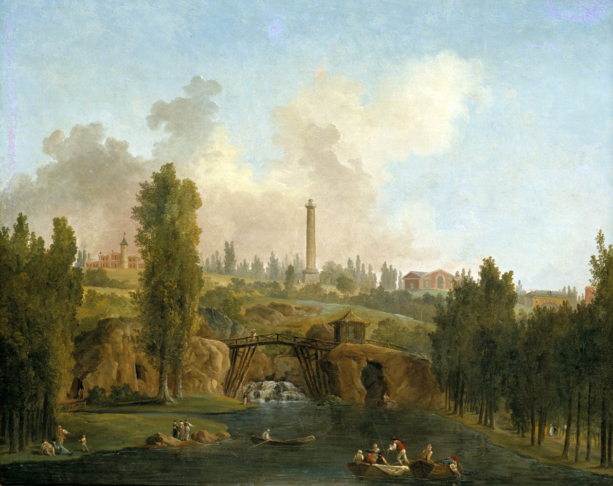 منظر لحديقة ميريفيل ، ج .1790 بواسطة هوبير روبرت