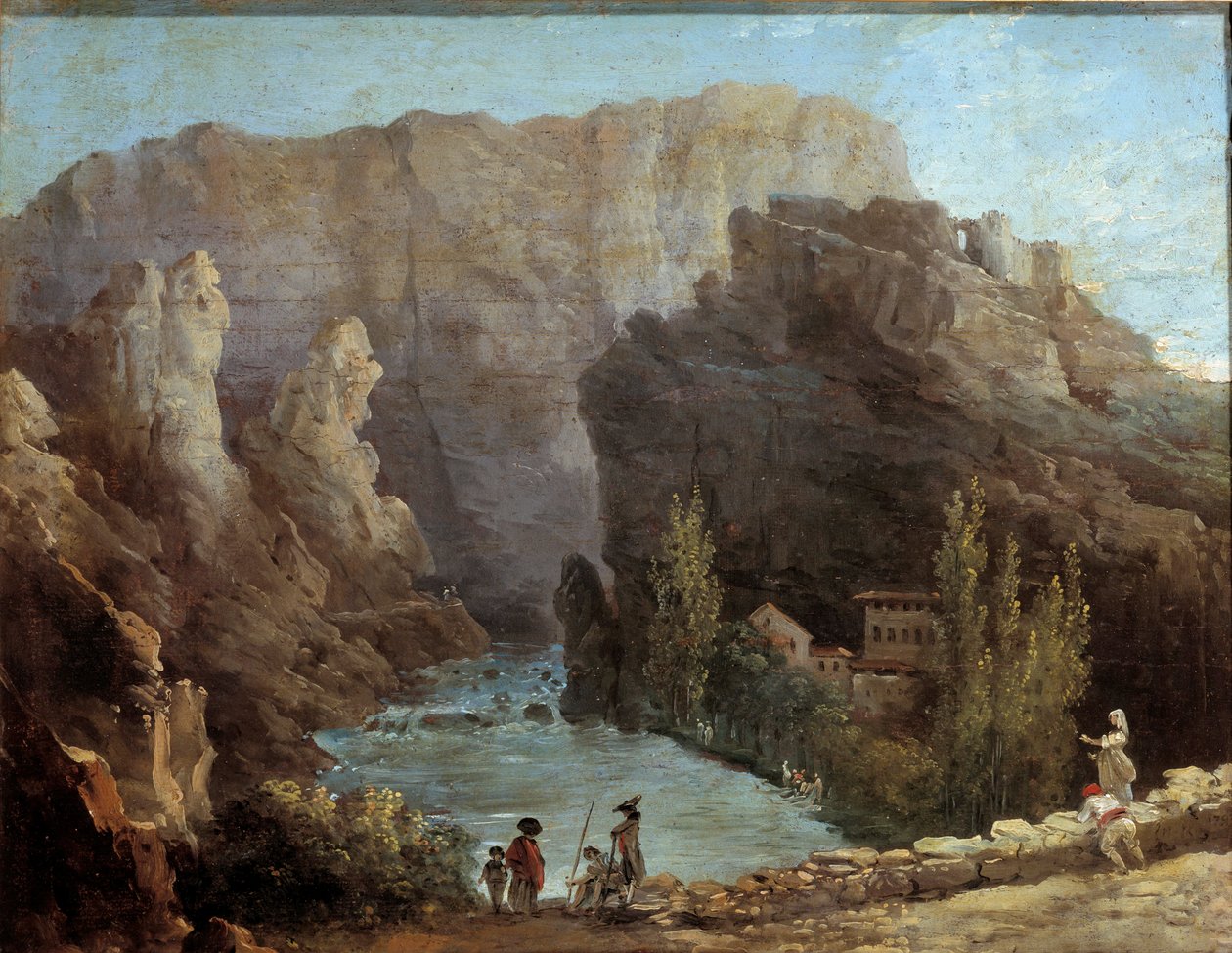 View of the fountain Vaucluse Painting by Hubert Robert (1733-1805) 18th century Avignon, Musee Calvet. بواسطة هوبير روبرت