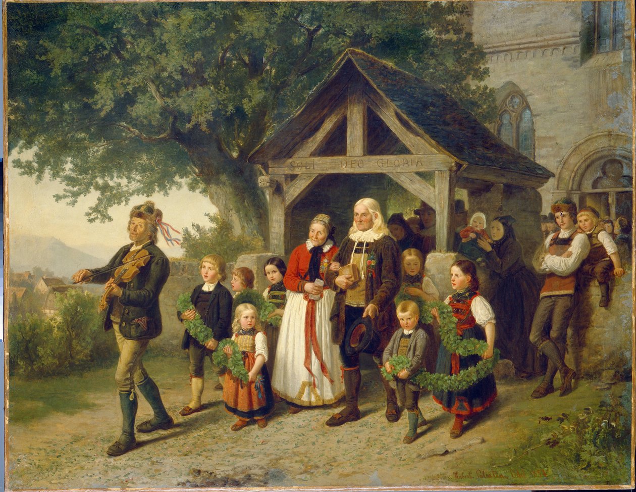 العرس الذهبي - رسم هوبرت سالنتين (1822-1910) ، زيت على قماش بواسطة Hubert Salentin
