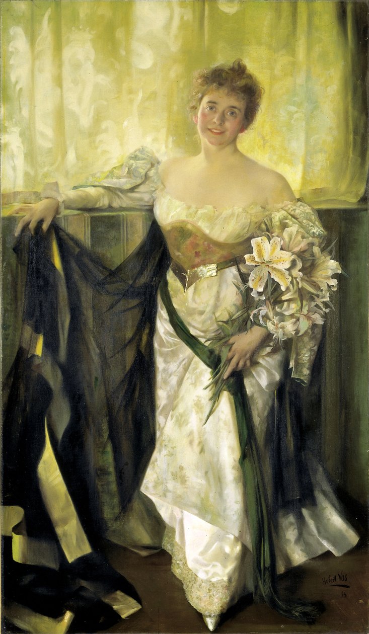 أليس بارني في White Satin ، 1894. بواسطة هوبرت فوس
