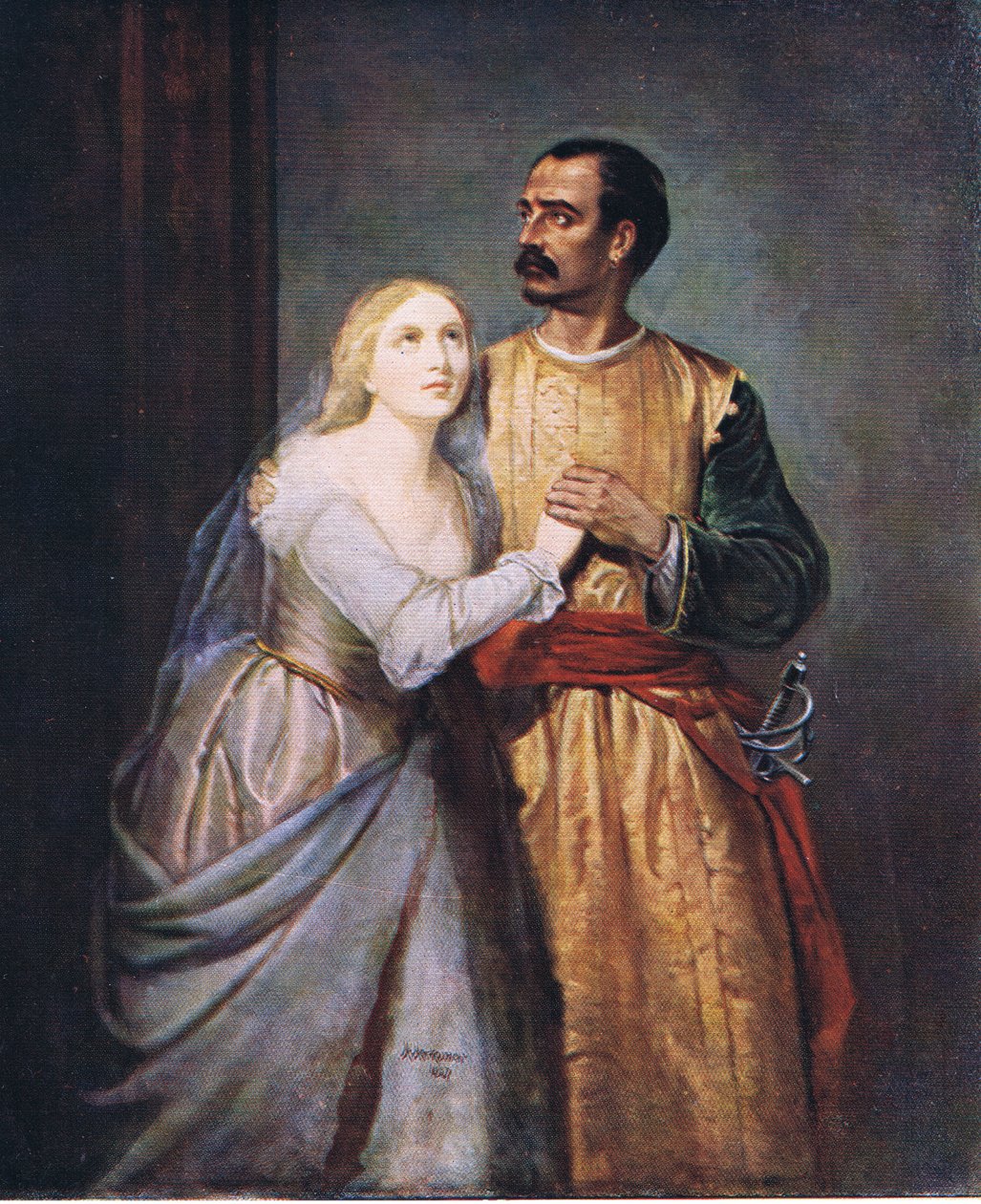 عطيل وديزمونا بواسطة Hubert von Herkomer