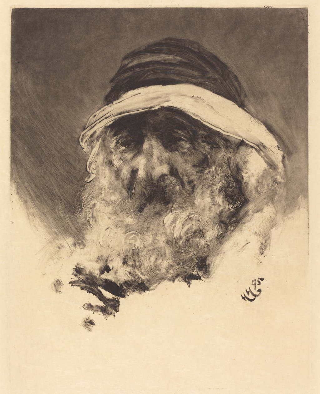 دراسة رأس عربي بواسطة Hubert von Herkomer