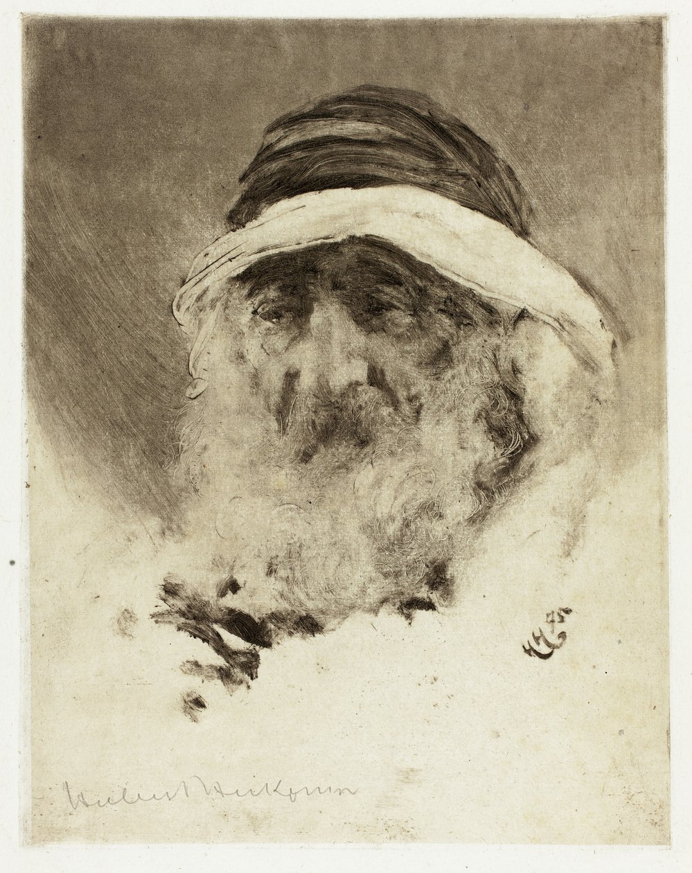 دراسة رأس عربي بواسطة Hubert von Herkomer