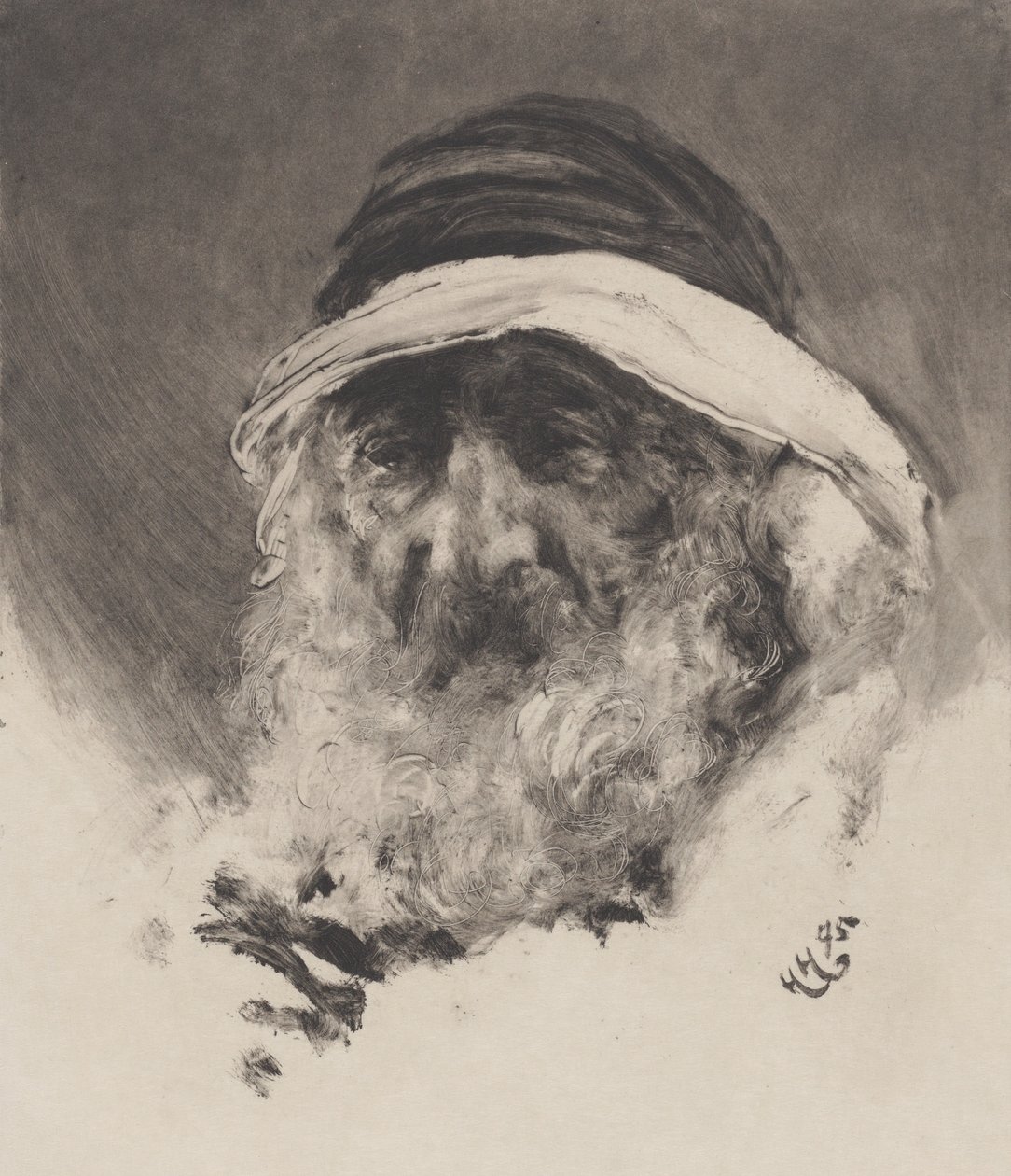 دراسة رأس عربي 1895. بواسطة Hubert von Herkomer