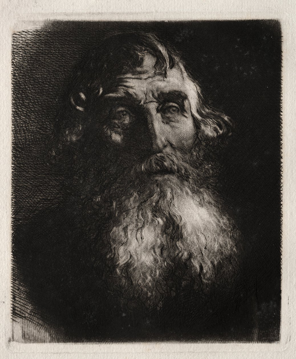 دراسة رأس رجل عجوز بواسطة Hubert von Herkomer