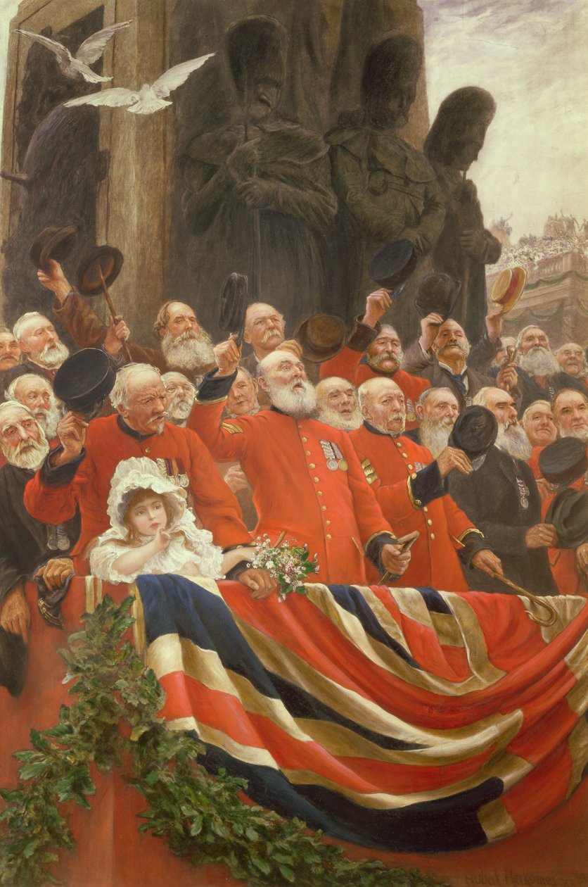هتاف الحرس ، 1898 (المرحاض والغواش فوق الحفر الضوئي) بواسطة Hubert von Herkomer