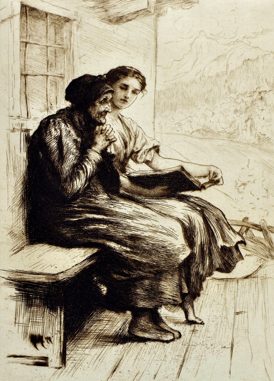 كلمات الراحة ، حوالي 1879 (النقش) بواسطة Hubert von Herkomer