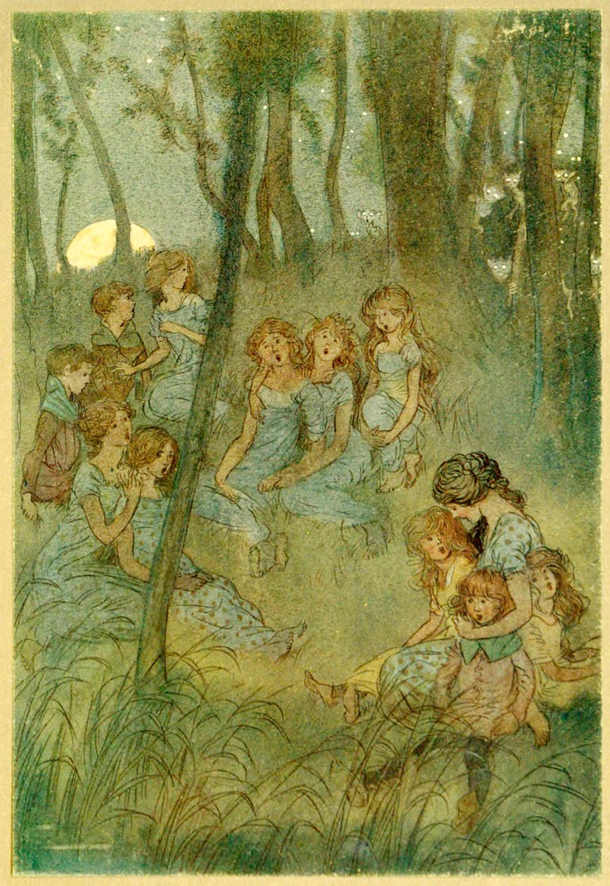 وجنيات المروج الليلية ، انظر إلى الغناء ، من The Merry Wives of Windsor ، 1910. بواسطة هيو طومسون