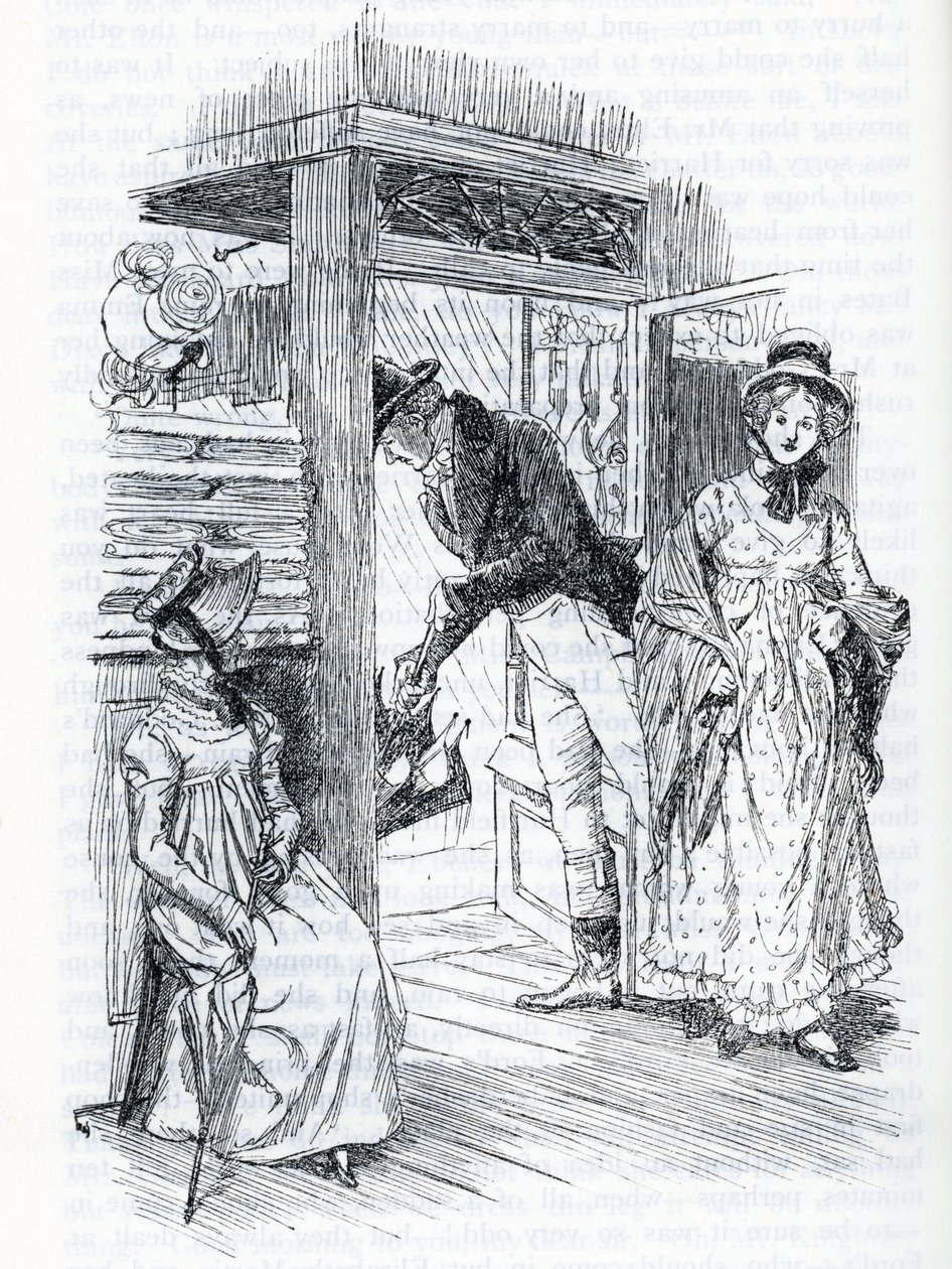 "Emma explains she is the one who arrange the wedding of Miss Taylor and Mr Weston" (illustration) بواسطة هيو طومسون