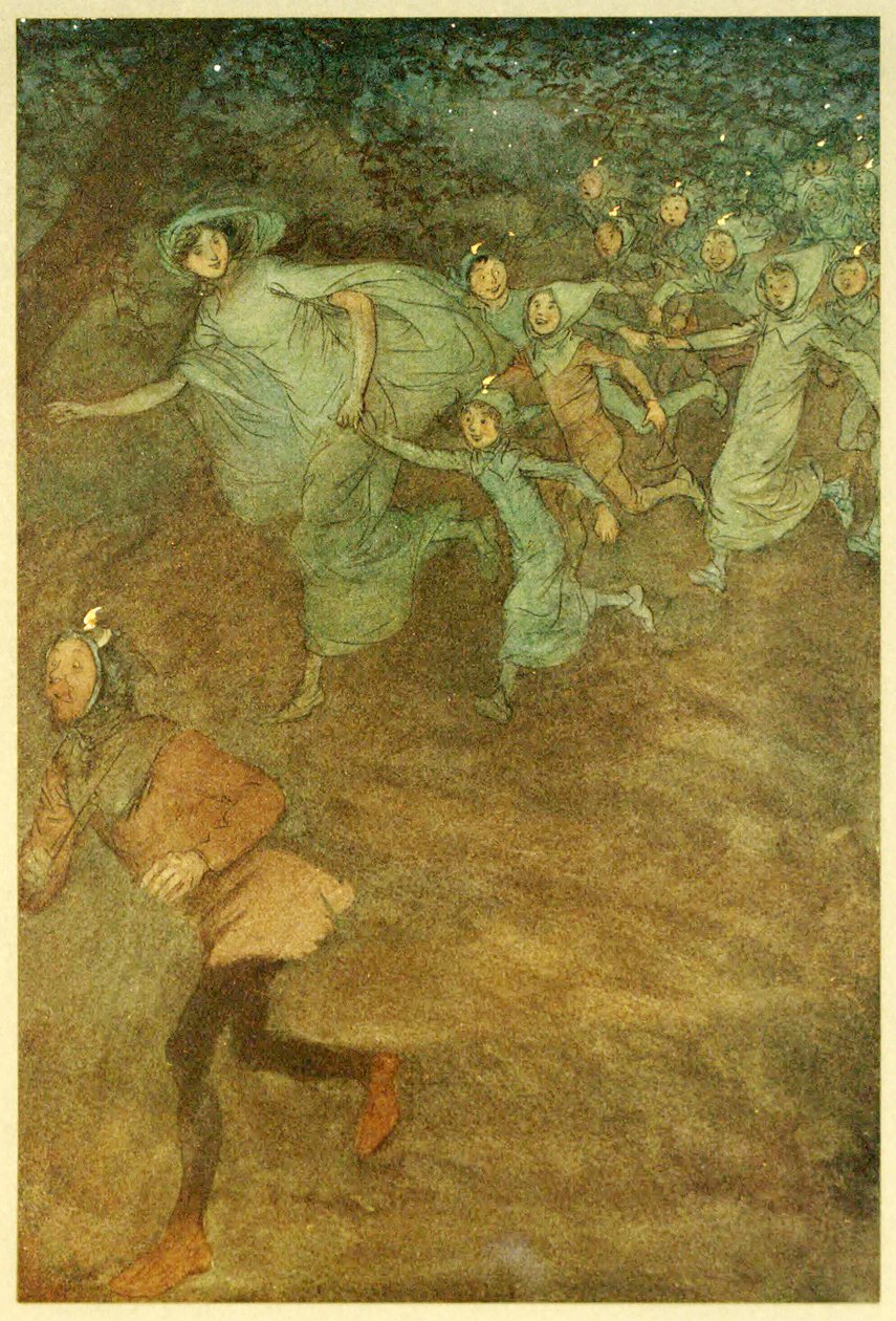 أدخل السير هيو إيفانز وآن بيج وآخرين من حانة Merry Wives of Windsor. 1910 بواسطة هيو طومسون