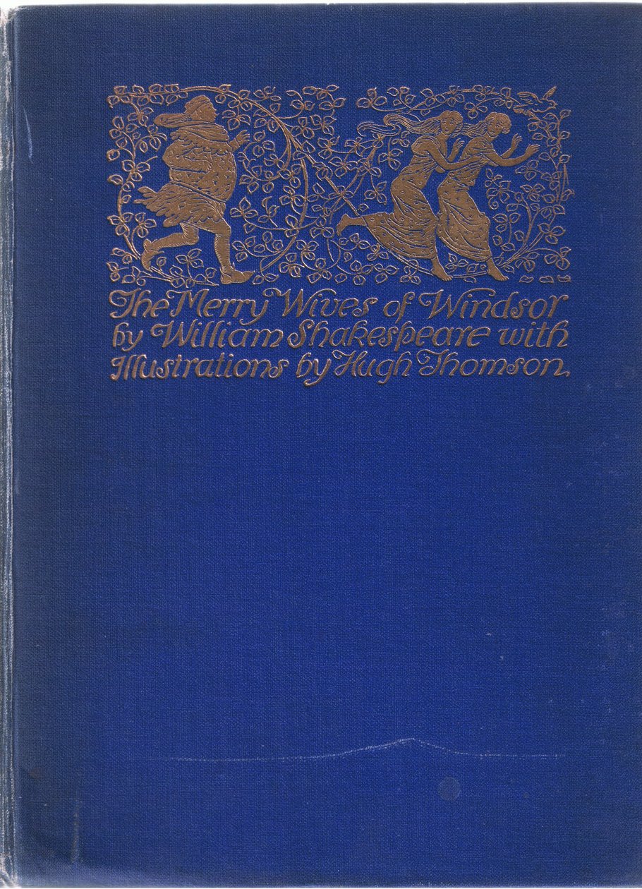 تصميم الغلاف الأمامي ، رسم توضيحي من The Merry Wives of Windsor ، 1910 بواسطة هيو طومسون