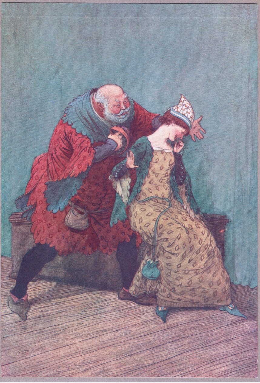 لا استطيع التوسل ، ويقولون انت هذا وذاك مثل العديد من هذه البراعم الزعرور ، التوضيح من Merry Wives of Windsor ، 1910 بواسطة هيو طومسون