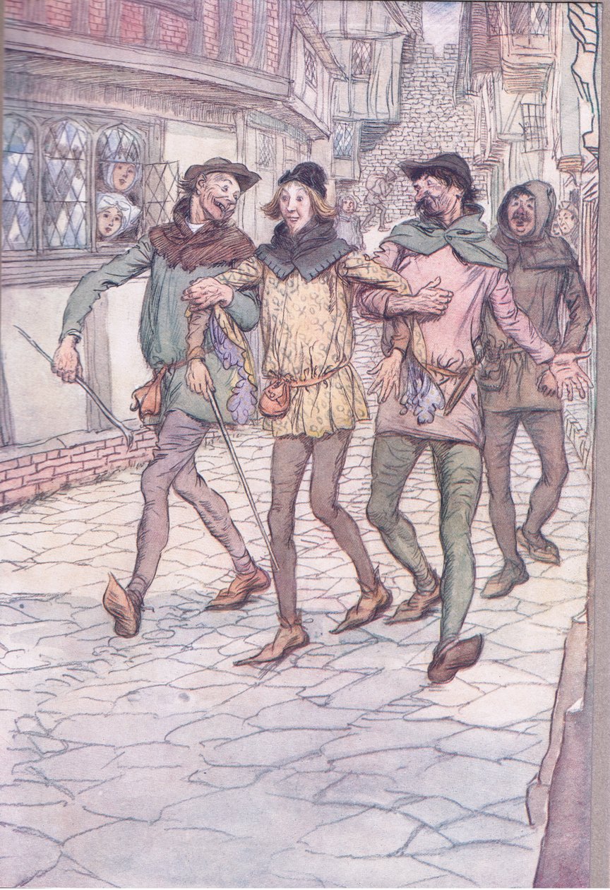 حملوني إلى حانة ، رسم توضيحي من The Merry Wives of Windsor ، 1910 بواسطة هيو طومسون