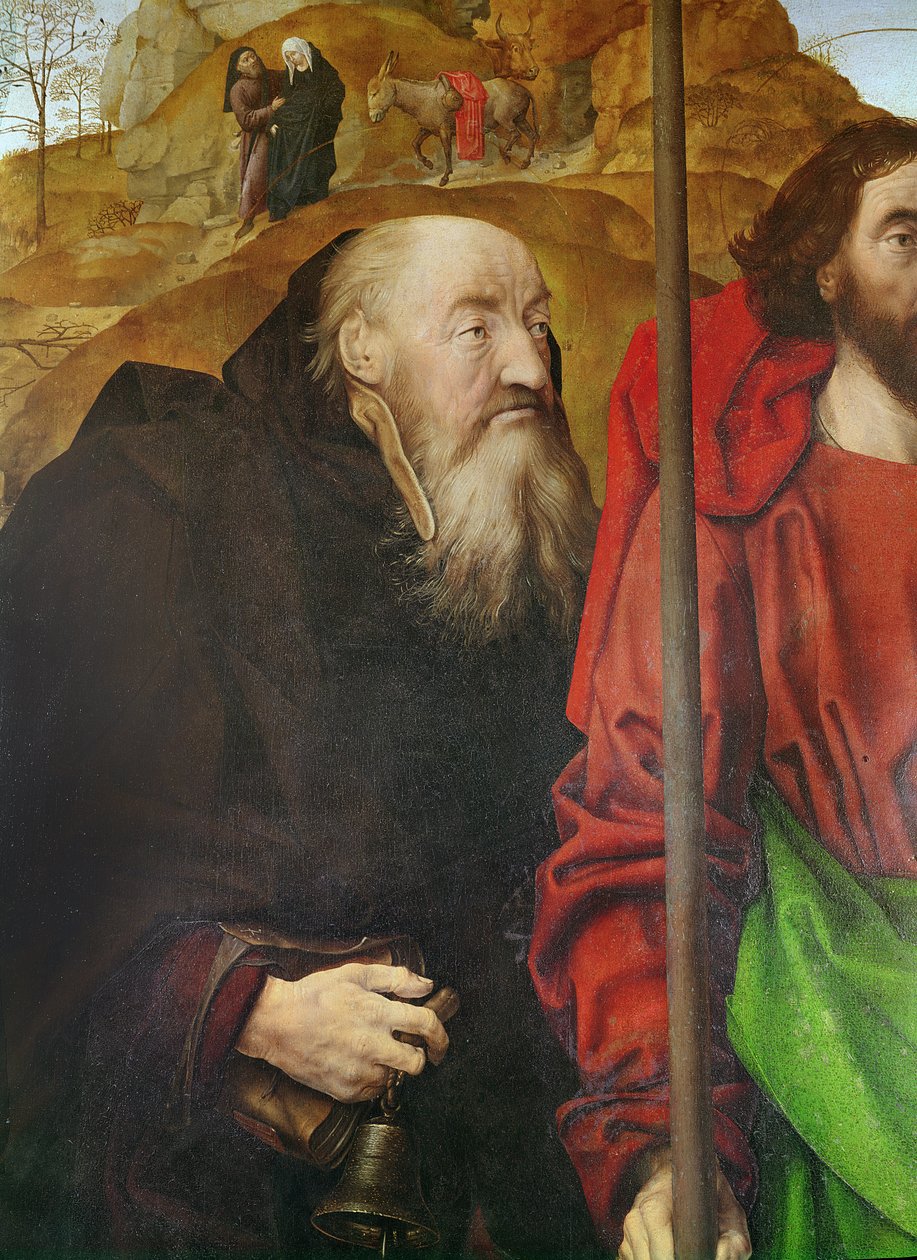Portinari Altarpiece ، تفاصيل اللوحة اليسرى لرأس القديس أنتوني ، c 1479 زيت على لوحة بواسطة هوغو فان دير جويس