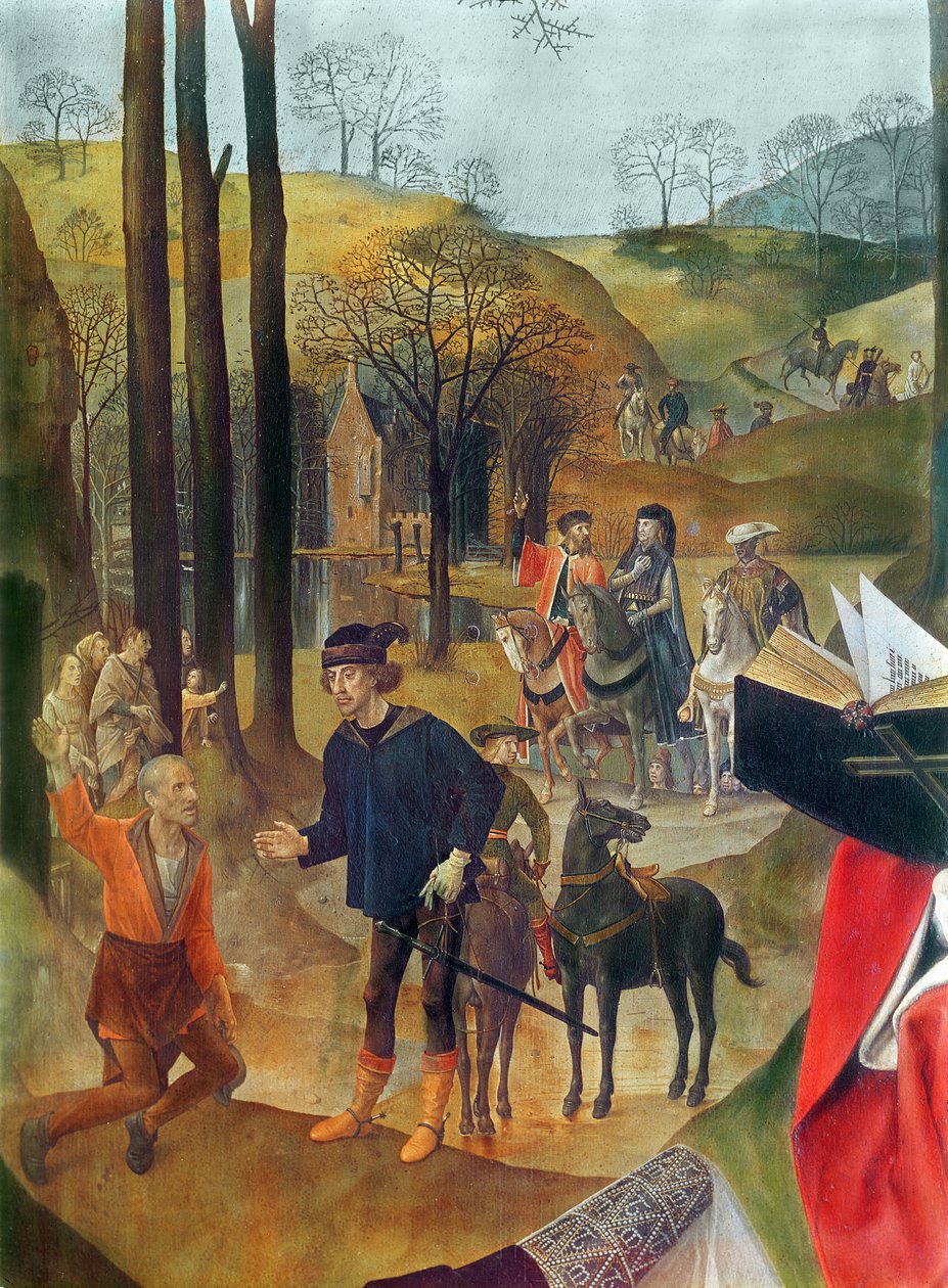 Portinari Altarpiece ، تفاصيل اللوحة اليمنى لوصول Magi ، زيت 1479 على اللوحة بواسطة هوغو فان دير جويس