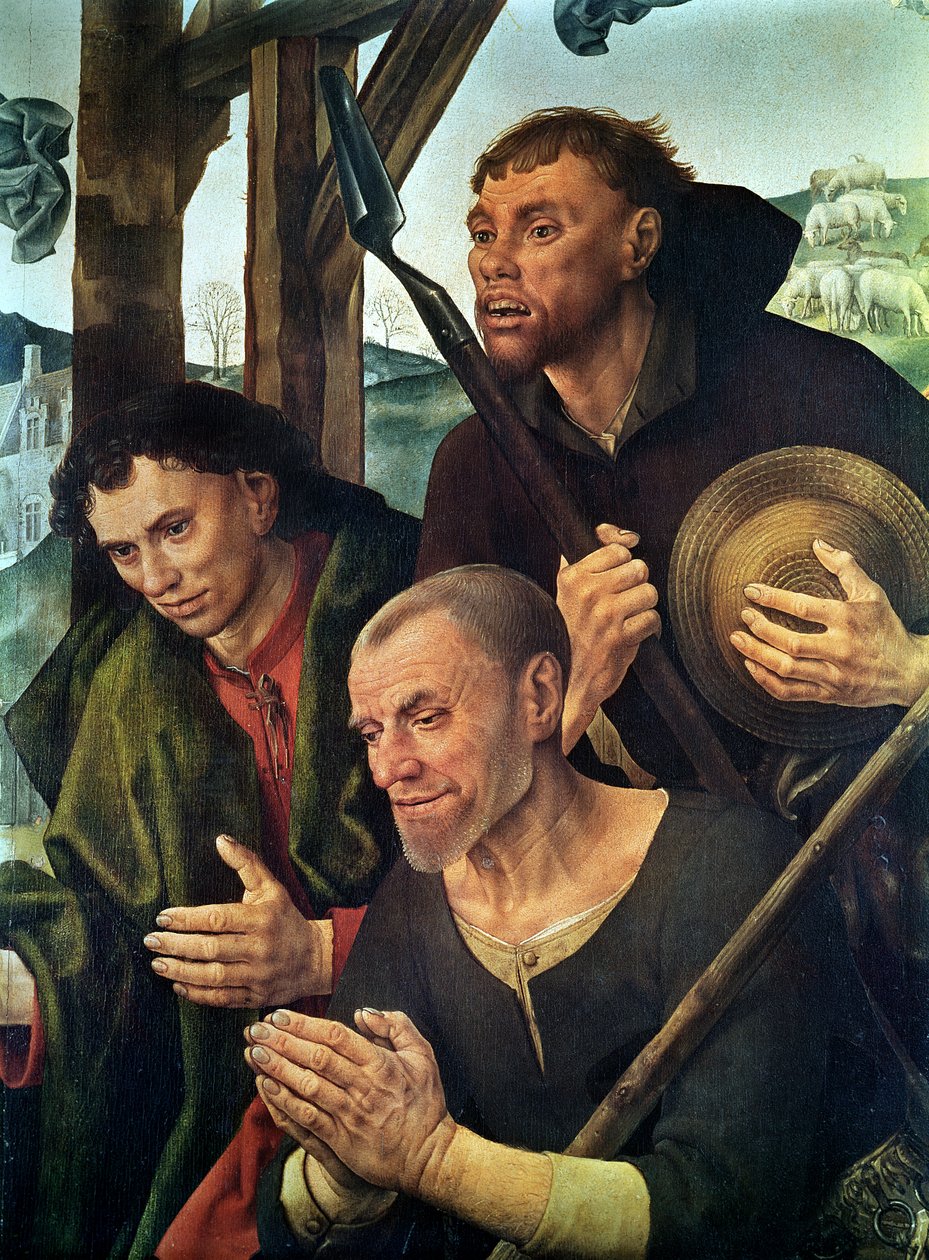 رأس الرعاة ، تفاصيل من اللوحة المركزية في Portinari Altarpiece ، c.1479 (تفاصيل 9619) بواسطة هوغو فان دير جويس