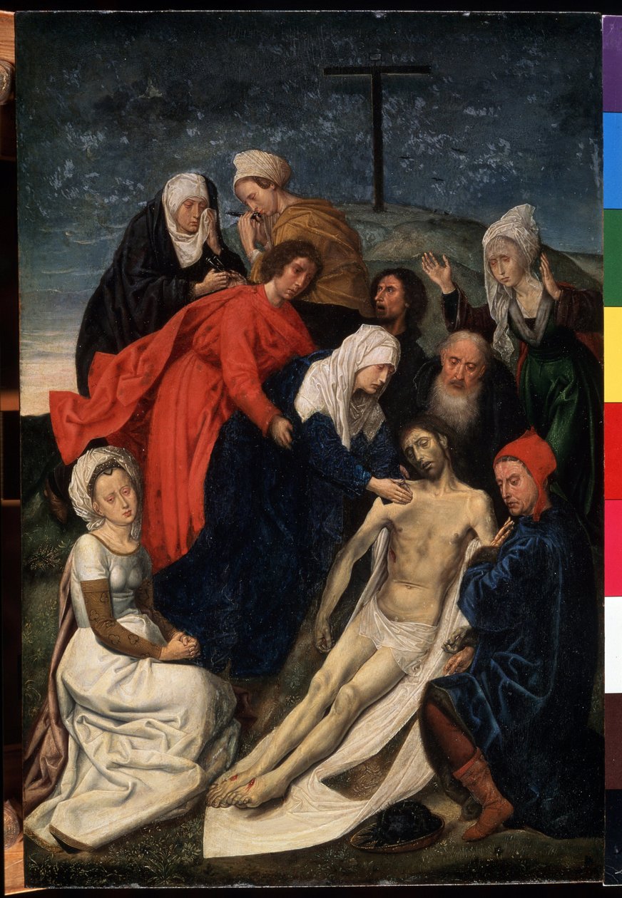 "" الرثاء على موت المسيح "" لوحة لهوجو فان دير جويس (1435-1482) قاتمة 36x30 سم متحف هيرميتاج ، سانت بطرسبرغ بواسطة هوغو فان دير جويس