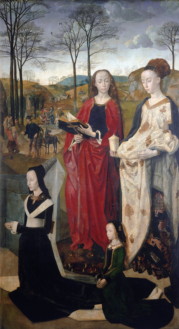 Portinari Altarpiece: عبادة الرعاة ، تفاصيل القسم الداخلي - زيت على خشب بواسطة هوغو فان دير جويس