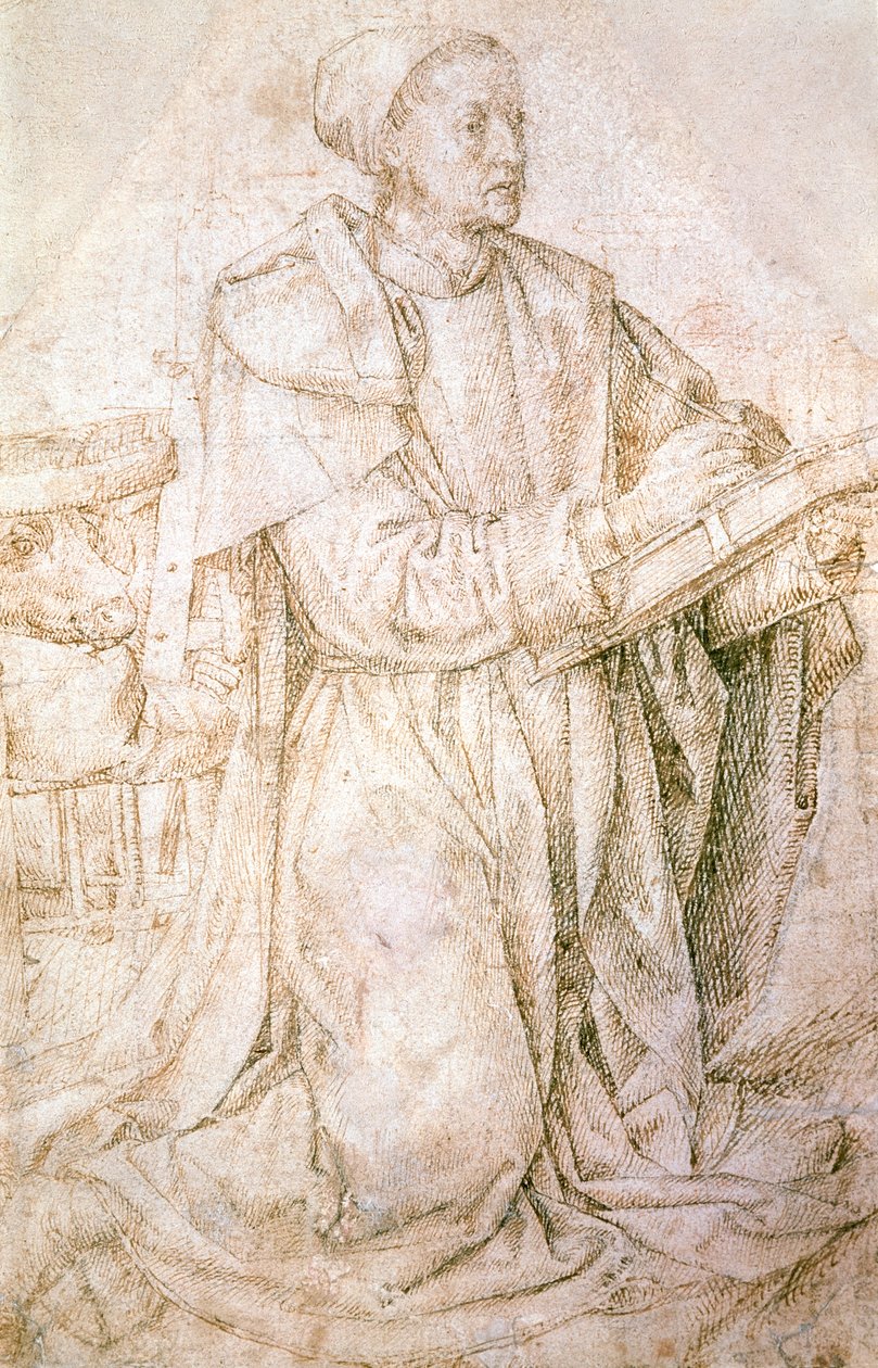 دراسة للقديس لوك ، رسمها هوغو فان دير غوس (1440-1482) بواسطة هوغو فان دير جويس