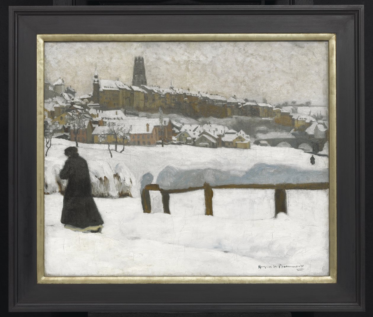فرايبورغ في الثلج ، c.1920 (زيت على canvsd) بواسطة Hugues de Beaumont