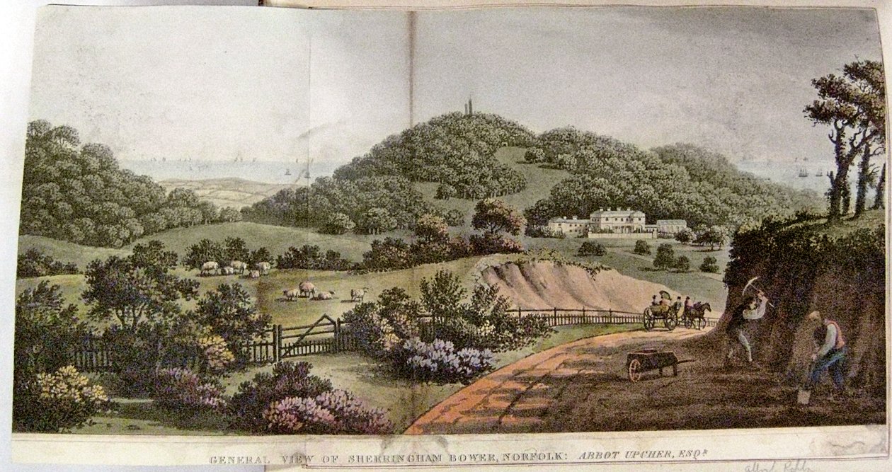 منظر عام لشيرينغهام باور ، نورفولك: أبوت أبشر ، c.1812 بواسطة همفري ريبتون