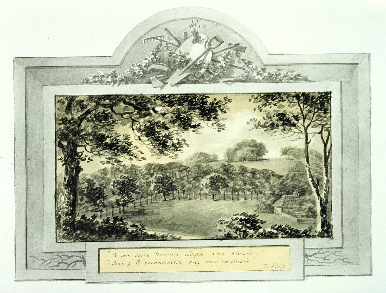 عرض "بعد" الأسس ، من الكتاب الأحمر لأنطوني هاوس ، c.1812 (حبر على ورق) (انظر 170692 للاطلاع على عرض "قبل") بواسطة همفري ريبتون