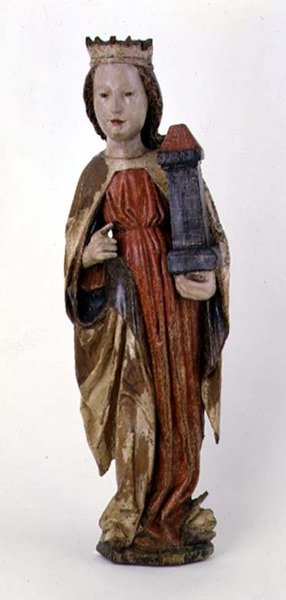 سانت باربرا ، من كاسا ، 1450-1460 (خشب مطلي) بواسطة المدرسة المجرية