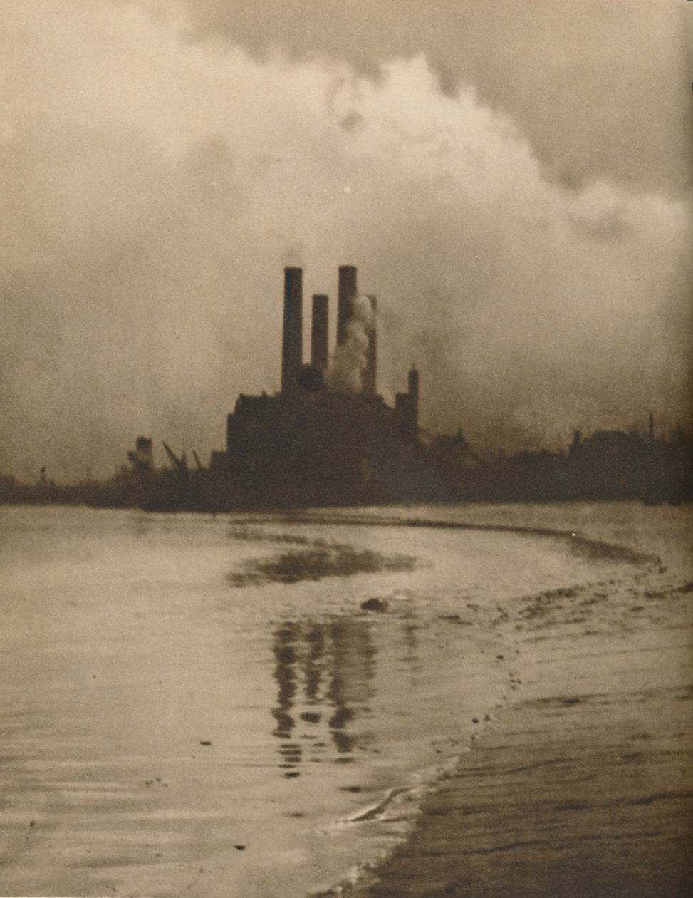 "Chelsea Chimneys: Power Station on the Site of Old Cremorne Gardens" ، عام 1935. بواسطة حسون