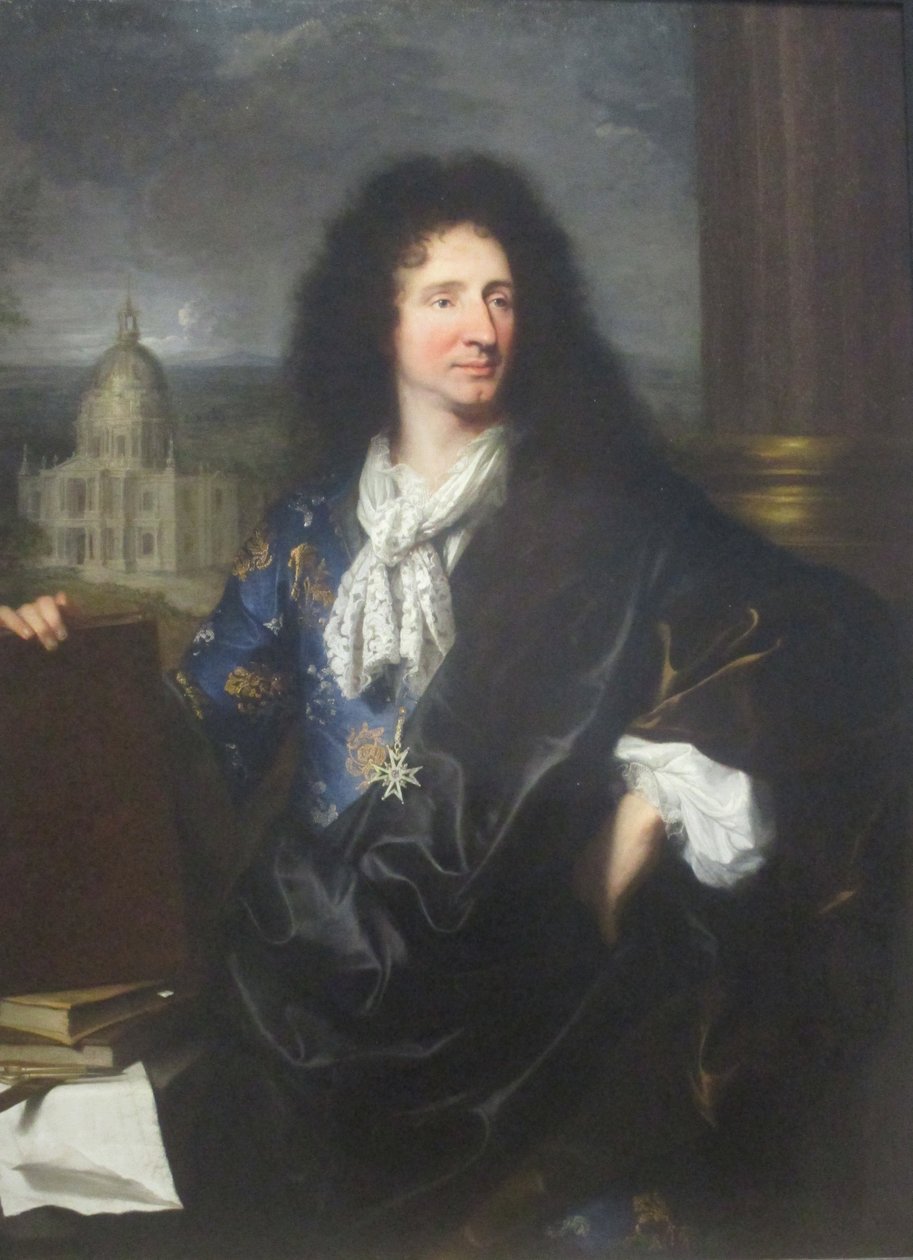 صورة لجول هاردوين مانسارت ، مهندس ملك فرنسا لويس الرابع عشر (1643-1715) بواسطة صفير فرانسوا ريغو