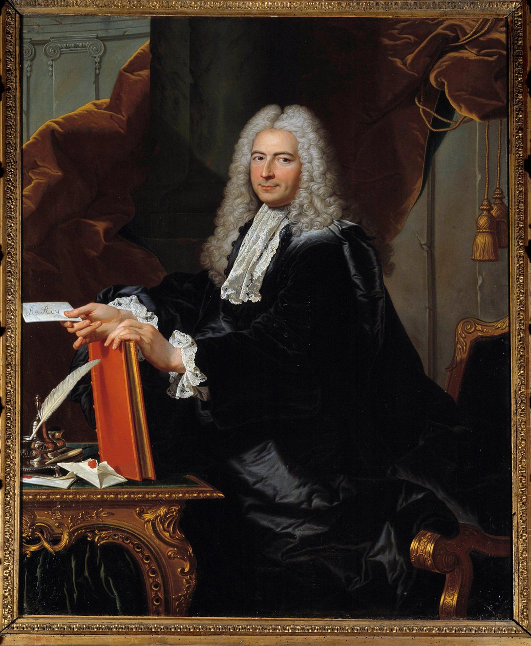 صورة لفيليبرت أوري (1689-1747) لوحة المراقب المالي في ورشة Hyacinthe Rigaud (1659-1743) في القرن الثامن عشر. خافت. 1،46 × 1،12 م. فرساي ، متحف القصر - صورة فيليبيرت أورى (1689-1747) ، المراقب المالي العام (أو مين بواسطة صفير (استوديو) ريغو