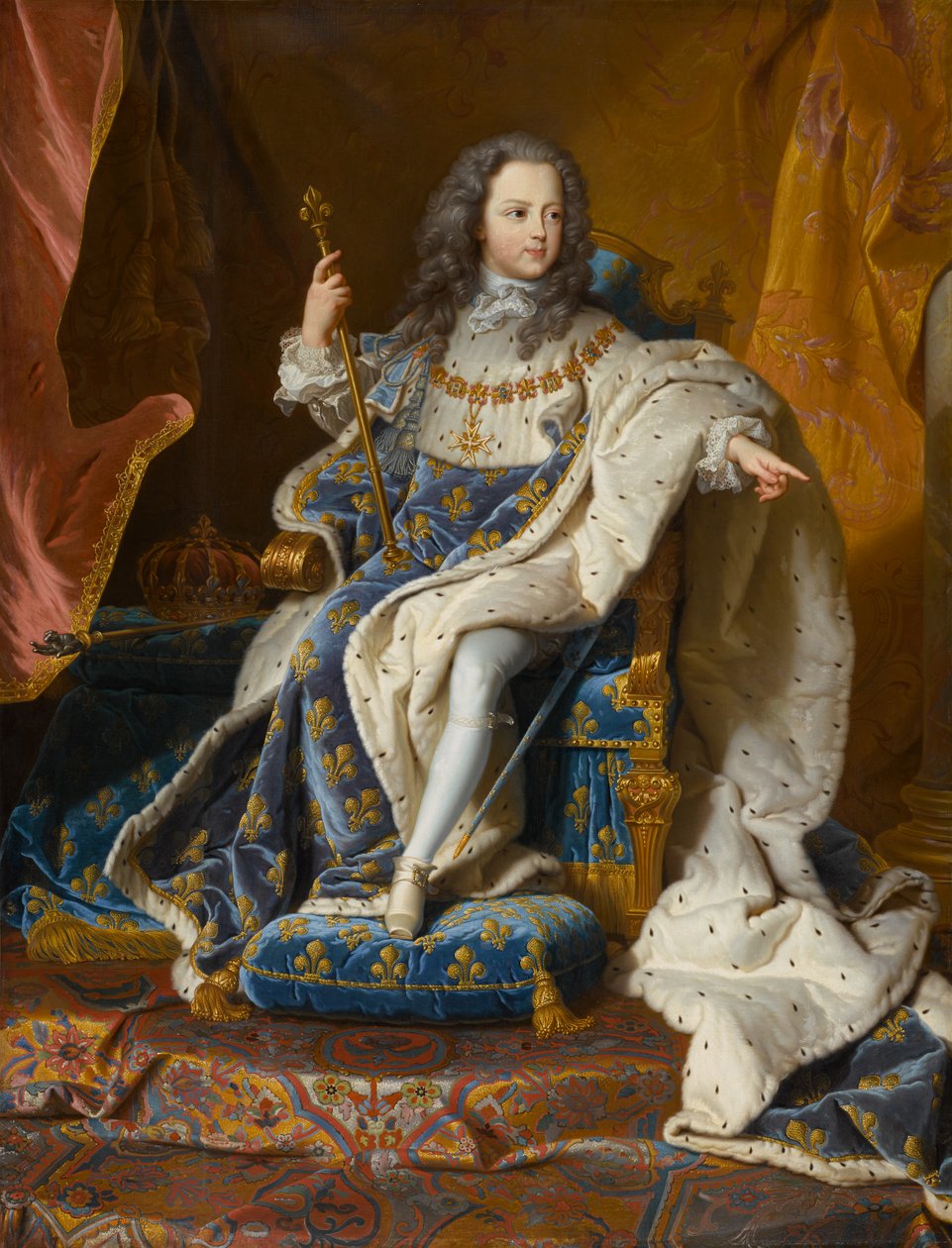لويس الخامس عشر (1710-1774) ، حوالي 1715-1717 (زيت على قماش) بواسطة صفير فرانسوا ريغو