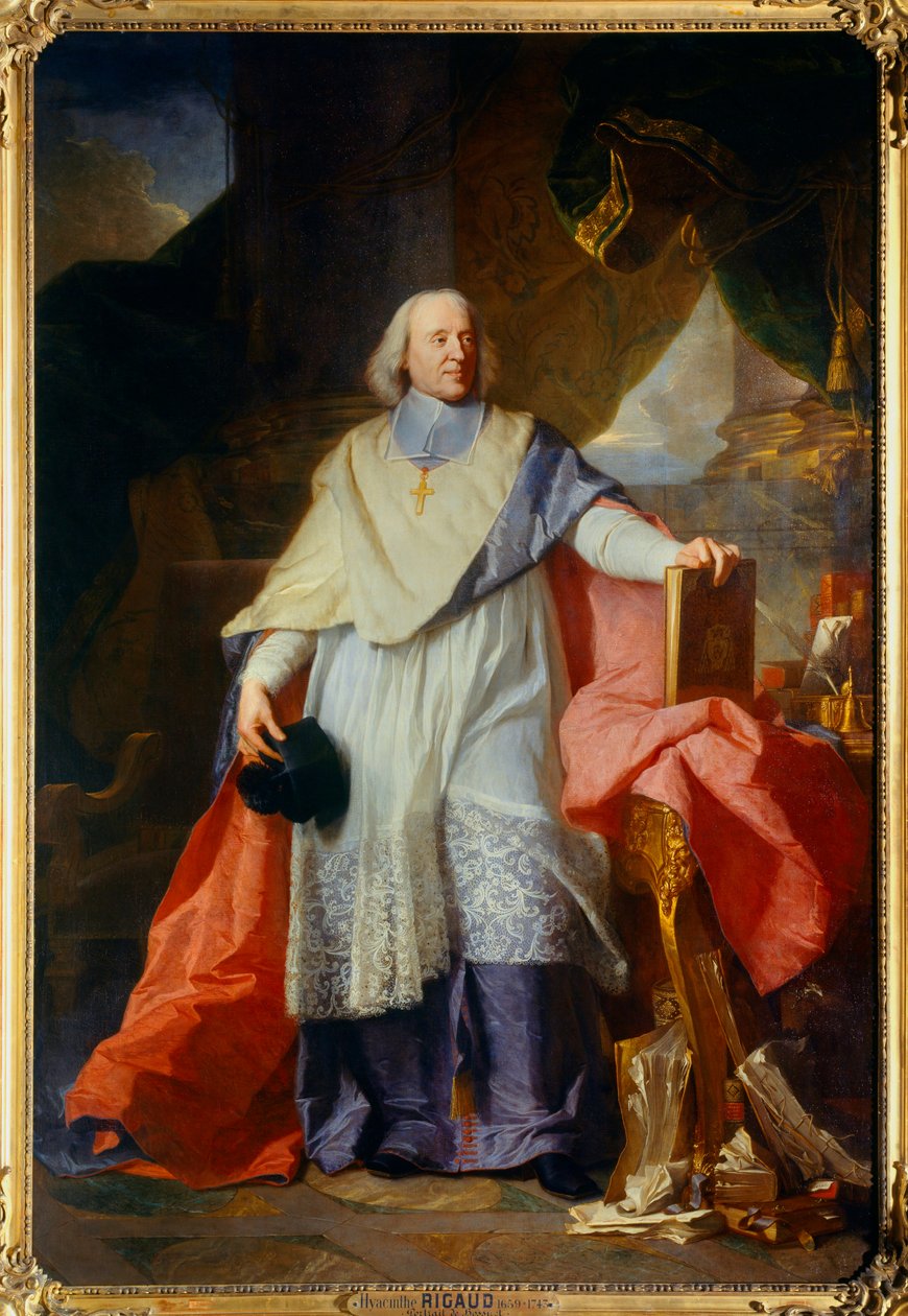 صورة كاملة الطول لجاك بينيني (جاك بينيني) بوسيه (1627-1704) ، أسقف مو لوحة رسمها ياسينث ريغو (1659-1743) 1702 شمس. 2.40 × 1.65 م بواسطة صفير فرانسوا ريغو