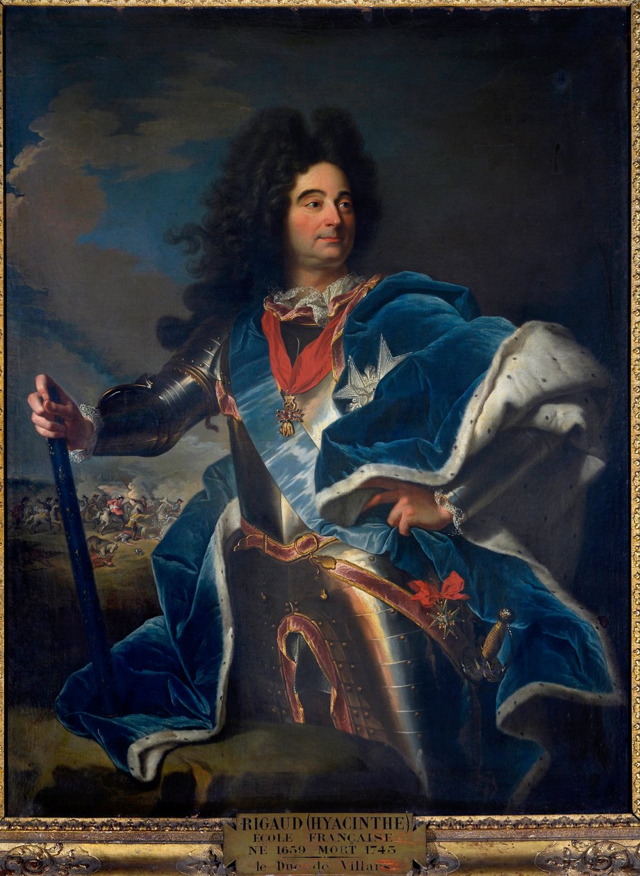 صورة لويس كلود هيكتور دوق فيلارس ، مارشال فرنسا (1652-1734) لديه قلادة من وسام الصوف الذهبي (1659-1743) كاليفورنيا. 1714 بواسطة صفير فرانسوا ريغو