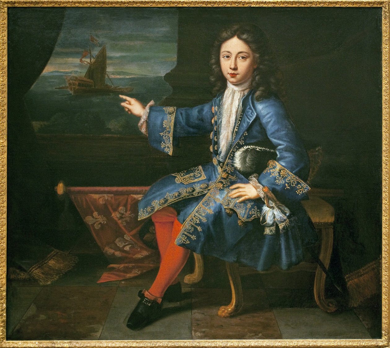 صورة لكونت تولوز (1678-1737). (ابن لويس الرابع عشر المعترف به (1638-1715) ومدام دي مونتيسبان (فرانسواز أثينيس ، مركيز مونتيسبان) بواسطة صفير فرانسوا ريغو