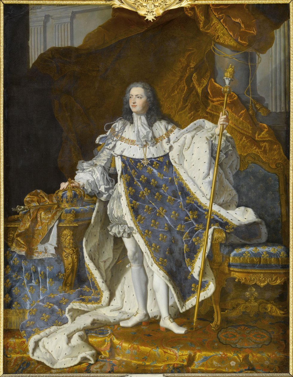 صورة لويس الخامس عشر في زيه الملكي بواسطة Hyacinthe François Honoré Rigaud