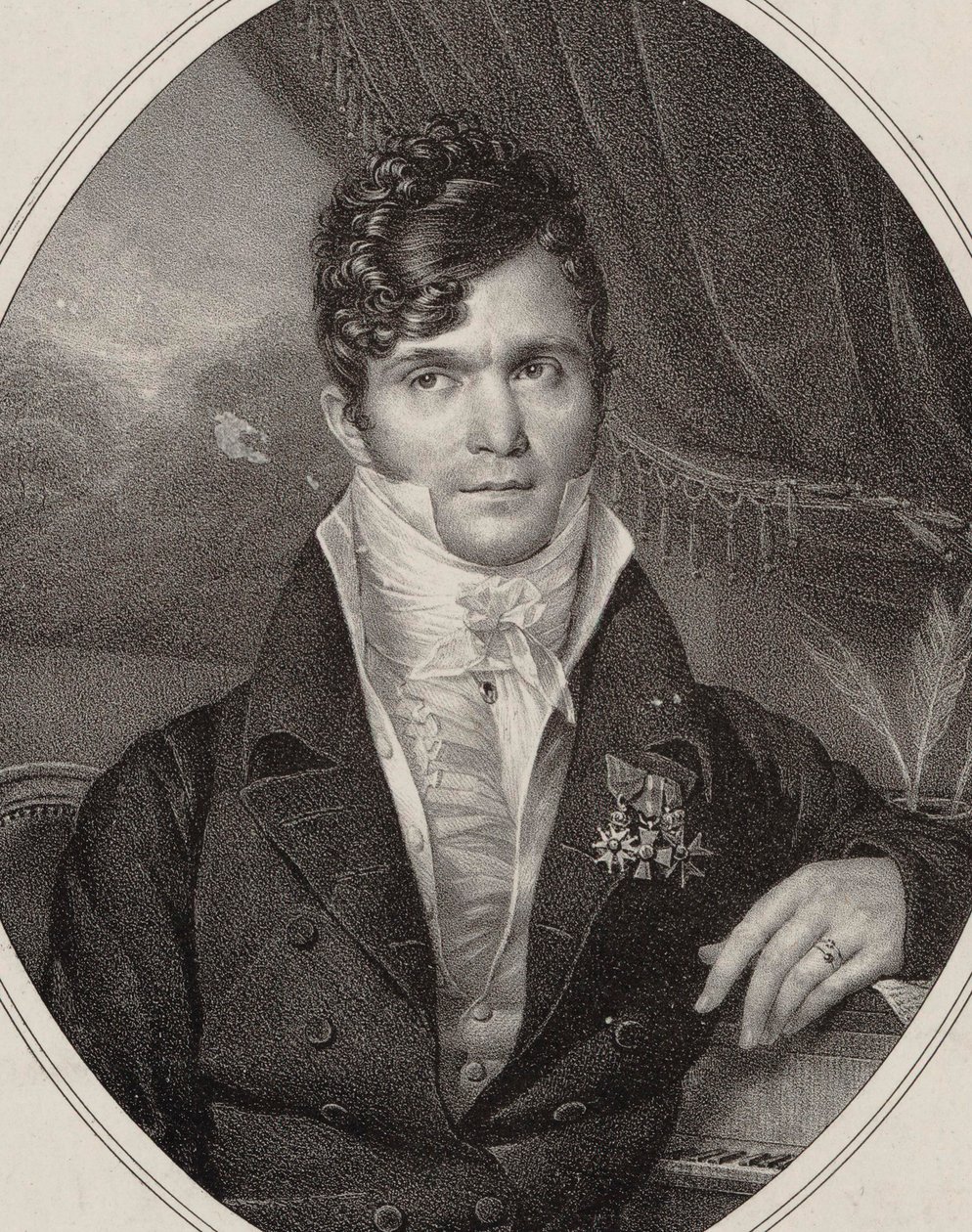 صورة للموصل والملحن غاسبار سبونتيني 1774-1851 ، 1824. بواسطة Hyacinthe Louis Victor Jean Baptiste Aubry Lecomte