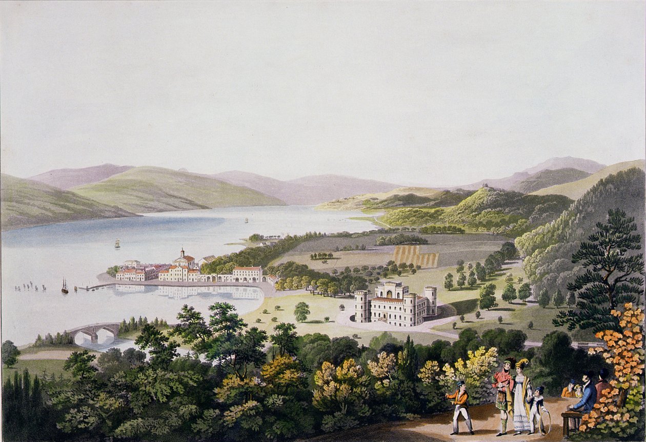مدينة Inverary ، حانة. بواسطة سميث وإلدر ، 1824 (أكواتينت) بواسطة أنا كلارك