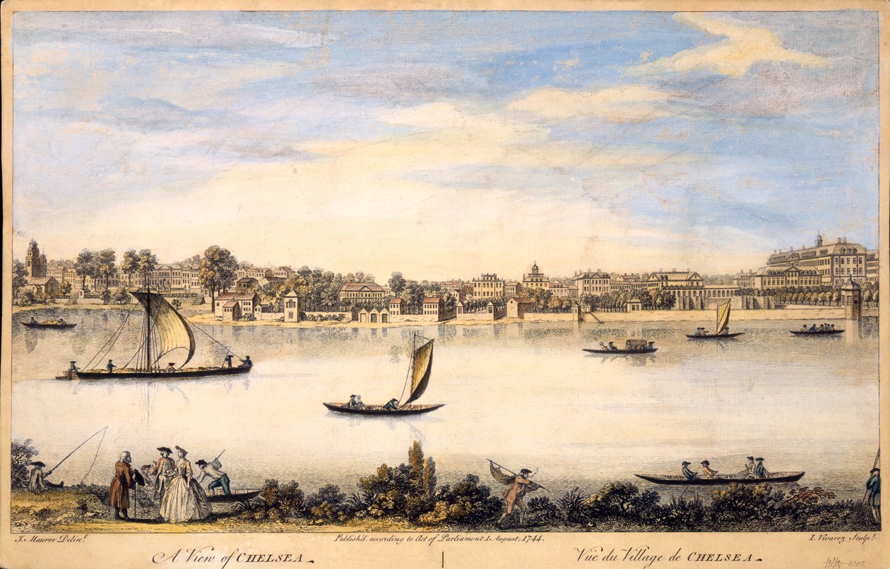 نظرة تشيلسي ، نقشها I. Vivarez ، c.1744 بواسطة طوب