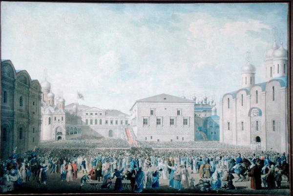 الاستقبال العظيم للكسندر الأول (1777-1825) في الكرملين في 15 أغسطس 1816 بواسطة IA لافروف
