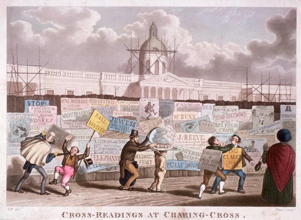 "قراءات متقاطعة في Charing-Cross" ، لندن ، ١٨٣٥ بواسطة IP