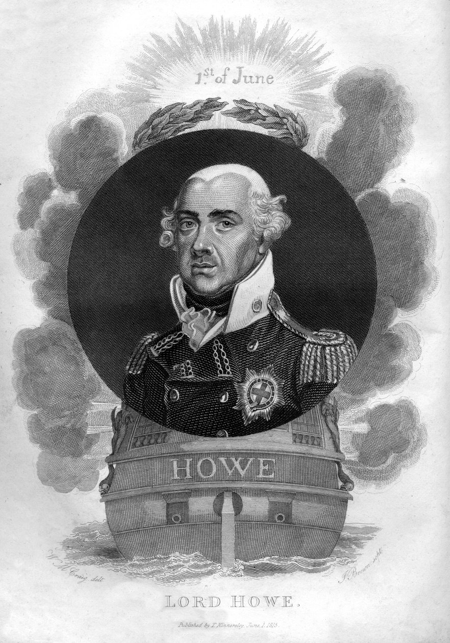 الأدميرال ريتشارد هاو ، أول إيرل هاو ، 1726-1799 ، أميرال إنجليزي ، 1816. بواسطة اولا براون