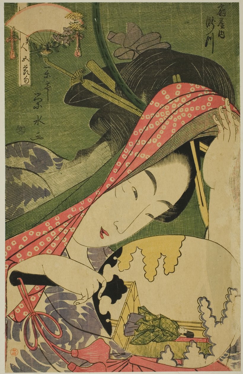 المحظية تاكيغاوا من أوجيا ، من سلسلة "محاسن المهرجانات الخمسة (بيجين جوسيككو)" بواسطة Ichirakutei Eisui