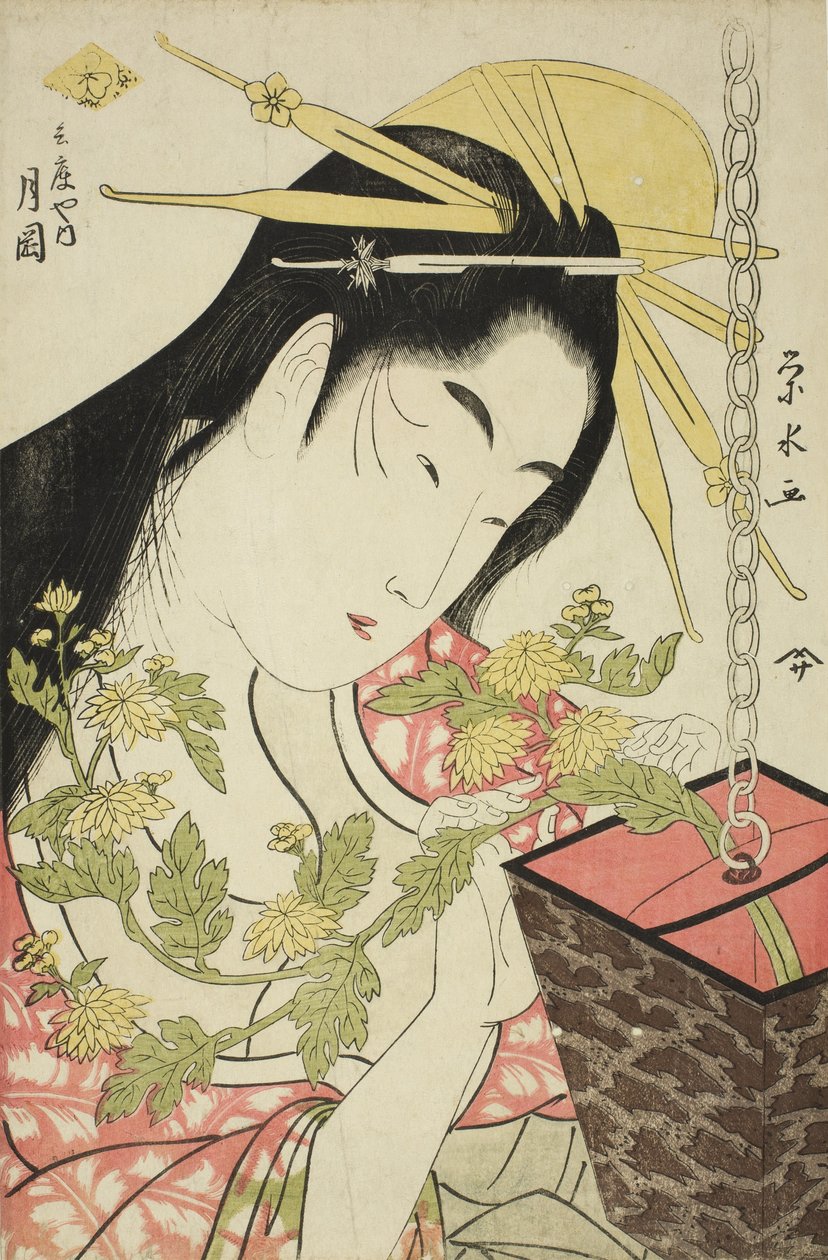 المحظية Tsukioka من Hyogoya ، c.1797 بواسطة Ichirakutei Eisui